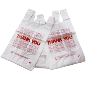 Disposable Transparent HDPE Customized T Shirt Bags Silk Screen Printing for Supermarket Use Packaging OEM Available