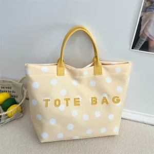 Dot Tote Bag for Women Durable Large Capacity Beach Shopping Bag Handbag Soft Handle Shoulder Bags