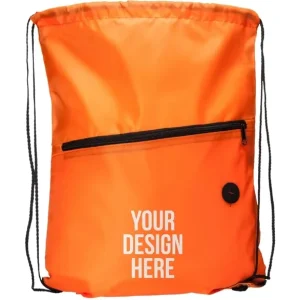 Draw String Sack Pack With Logo Custom Polyester Sport Drawstring Bags Custom String Backpack With Zipper