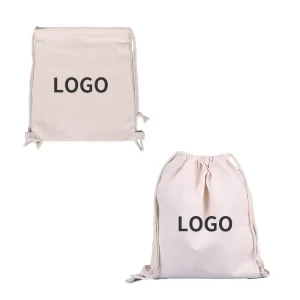 Drawstring Bags Bag Cotton Canvas Custom logo Size for Cultural and Creative Training Courses Advertisement
