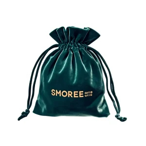 Drawstring Flannel Velvet Jewelry Storage Bag 9×12 Size Dark Green Design