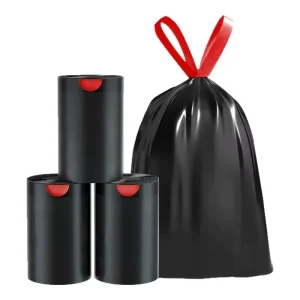 Drawstring PE Trash Bags Household Thickened Portable Large Size Kitchen Dormitory Student Office Disposable