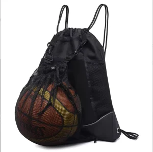 Drawstring Soccer Bag Basketball Backpack for Kids Teens Foldable Sports Bag Detachable Ball Mesh Bag for Gym Yoga Football