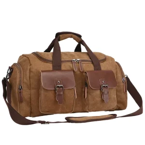 Duffle Bag for Travel Waterproof Canvas Weekender Overnight Bag Vintage Travel Hand Bag