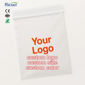 Durable Custom Logo Zipper Poly Bags for T Shirt and Clothing Daily Packaging