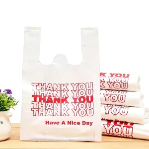 Durable HDPE Supermarket Tote Bags Customizable Vest Bags Gravure Printing for Promotional T-Shirt Packaging