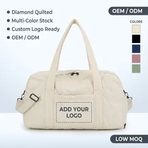 Durable Quilted Nylon Travel Bag Mommy Maternity Hospital Bag Luggage Bag with Shoe Compartment Large Weekend Duffel Bag