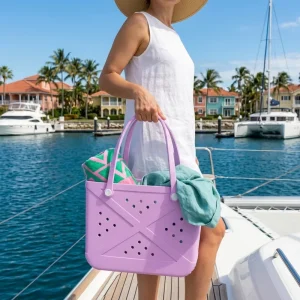 EVA Tote Beach Bag Large Capacity Handbag Customizable Logo Summer Shopper Silicone Hole Waterproof Tote Bags