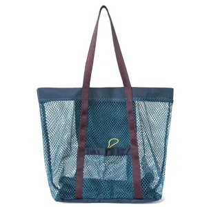 EW0007 Custom Large Mesh Beach Bag Blue Designer Tote Bag