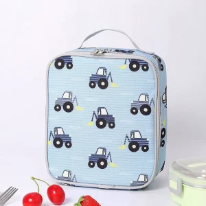 Easy to Clean Insulated Lunch Bag for Kids School Cute Tractor Print Thermal Lunch Box for Boys Girls Portable Picnic Meal Tote
