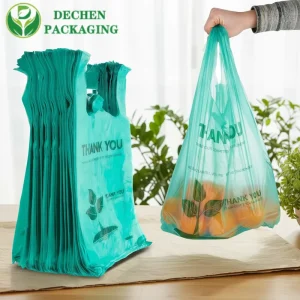 Eco Corn Starch Pla Pbat T shirt Bags Grocery Bags Friendly Biodegradable Plastic Customized Logo Gravure Printing Support Egp
