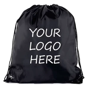 Eco Friendly 210D Polyester Silk Screen Printed Promotional Drawstring Shopping Bag