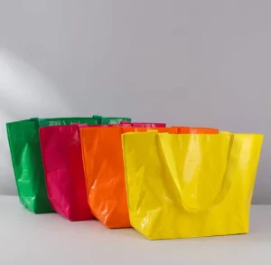 Eco Friendly Custom Recyclable Laminated Heavy Duty Durable Woven Tote Bag PLA+PBAT Material Extra Large Reusable
