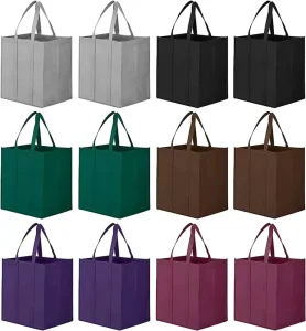 Eco Friendly Large Foldable Shopping Bags Tote Bags Reusable Grocery Bags with Long Handle for Shopping Groceries Clothes