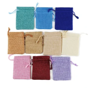 Eco Friendly Organic Hemp Drawstring Bag Custom Printed Linen Storage Bag for Jewelry