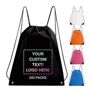 Eco Friendly Polyester Drawstring Shopping Bags for Sports and Travel with Custom Logo