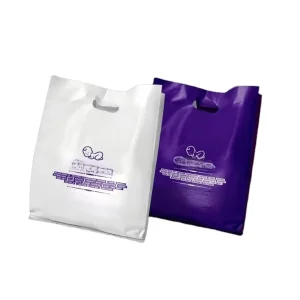 Eco Friendly Reusable Boutique Clothing Packing Die Cut Handle Plastic Bags Personalized Brand Name Shopping Bag for Supermarket