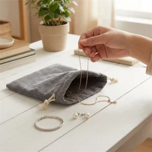 Eco Small Drawstring Pouch Bag Coin Purse Corduroy Storage Dust Bag Cute Mini Gift Candy Jewelry Lipstick String Bags