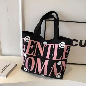Eco friendly High Quality Multiple Sizes Cotton Canvas College Style Large Shopper Bag Tote Bag for Daily Wear