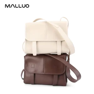 Eco-friendly Tanned Cowhide Lady College Bag Daily Use Messenger Bag Preppy Style Genuine Leather Women Shoulder Bag