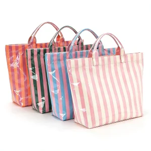 Elegant Striped Tote Bag Spacious Lightweight Shoulder Bag for Modern Travel & Daily Commute