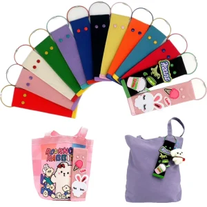 Embroidery Patch Bag Decoration Keychain DIY Korea Webbing Keychain