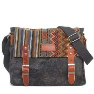 Ethnic Pattern Crossbody Bag Canvas Daily Casual Crossbody Bag Men Women