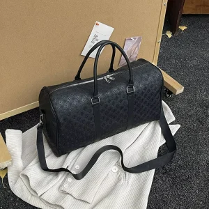 Euro American Fashion Trendy PU Zipper Large Capacity (20-35L) Waterproof Monogram Travel Duffel Bag Carry On Shoulder Strap