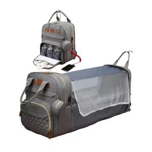 Europe Market Custom Baby Nappy Backpack Thermal Insulation Baby Diaper Bag with Changing Station