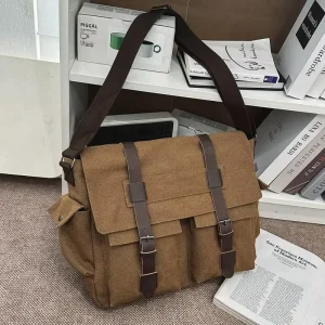 European American Retro Messenger Bag Spring New Canvas Zipper Closure Urban Simplicity Men Women Couple Single Bag