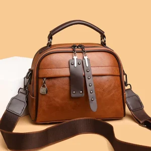 European American Retro Practical Women’s Handbag Shoulder Bag Crossbody Bag Waterproof Zipper Closure Bag