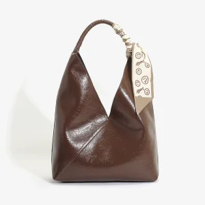 European American Style Women’s Large Capacity All-Season Simple Luxury Handbag Elegant Leather Tote Handbag for Women