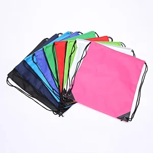 Exercises Gym Sports Customized Polyester Drawstring Backpack Lightweight Draw String Cinch Bags With Printed Logos