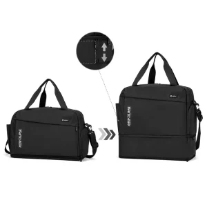Expandable Gym Duffel Bag Travel Weekend Bag with Shoe Compartment Large Capacity Sport Bag Light Weight Travel Shoulder Bag