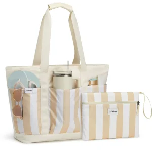 Extra Large Beach Bag Waterproof Beach Totes Bags for Women Lightweight Foldable Pool Bag with Zipper Wet Compartment