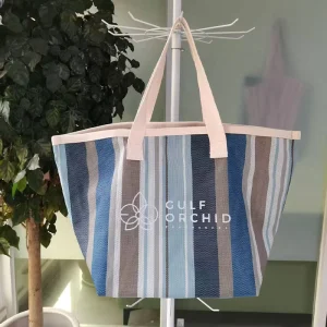 Extra Large PVC Woven Heavy Duty Custom Printed Reusable Tote Bag for Supermarket & Beach Use