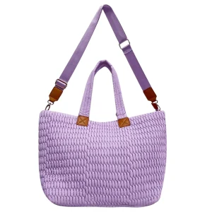 Extra Large Tote Bag Quilted Nylon Bubble Handbag Beach Bag for Women Big Tote Bag Customized Factory Puffer Bag