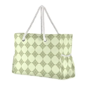 Extra Large ULU Quilted Custom Print Hawaii Reusable Eco friendly Grocery Waterproof Rope Beach Shopping Bag for Travel