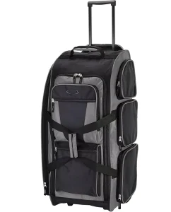 FREE SAMPLE 30 Inch Multi Pocket Upright Rolling Duffel Bag Charcoal Grey