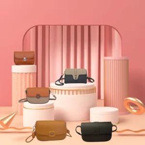 FSR567 New Leather Women’s Bag Fashionable Saddle Bag Leather Contrasting Single Shoulder Crossbody Bag