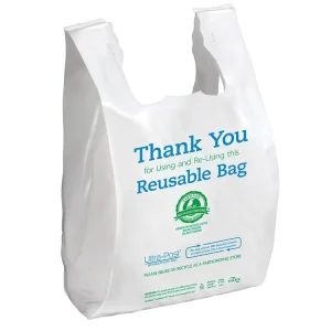 Factory Biodegradable T-Shirt Bags Recyclable Thank You Shopping Bags for Farmers Markets