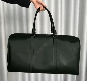 Factory Custom China Manufacturer Custom Large Men Travel Bag Indentation Design Pu Leather Duffle Bag with Chain Weekender Bag