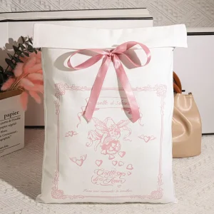 Factory Custom Logo Printed Travel Cotton Twill Gift Pillow Clothes Storage Pouch Luxury White Cotton Twill Envelope Dust Bag