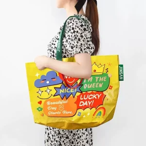Factory Customized Fashionable Creative Woven Bag PP Material Reusable Environmentally Friendly Foldable Large Capacity Bag