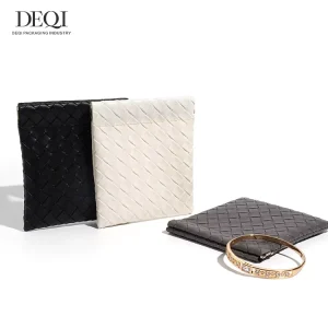 Factory Customized Size Color Snap-close Woven Leather Pouch Multi-function Cosmetic Lipstick Sunglasses Jewelry Pouch