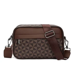 Factory Direct Men’s Messenger Bags Printed Bags for Men Genuine Leather Simple Designer Shoulder Bags