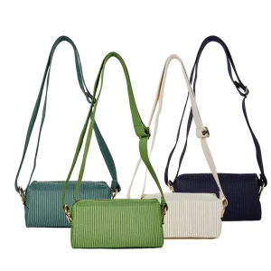 Factory Direct Women’s Vintage Square Messenger Handbag Fashionable All Seasons Portable Polyester Cosmetic Bags Zipper Lady
