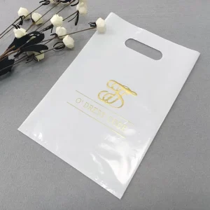 Factory Directly Supply Plastic Die Cut Handle Shopping Bags with Printing Logos