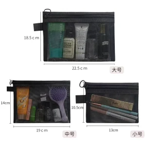 Factory Large Capacity Pouch Waterproof Zipper Closure File Bags For Cosmetics Skincare Storage