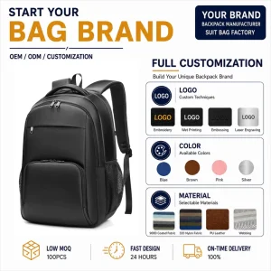 Factory New Custom logo Oem Business Usb Men Waterproof School Bags Laptop Backpack